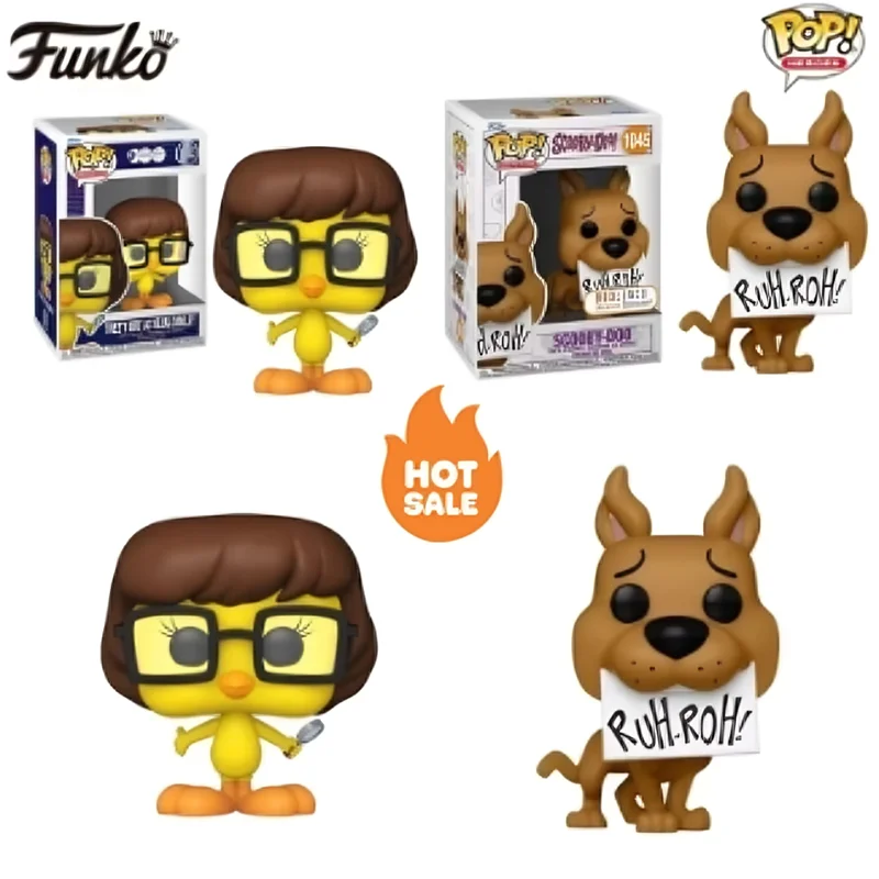 Funko Pop Disney Tweety Bird como Velma Dinkley 1243 #   Perro 1045 #   Colección de figuras de acción, juguetes modelo de edición limitada para regalos de niños
