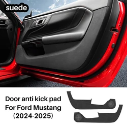 Door Protect Sticker For Ford Mustang GT 2024 2025 Anti-kick Pad Suede Leather Carbon Car Door Protect Edge Interior Accessories