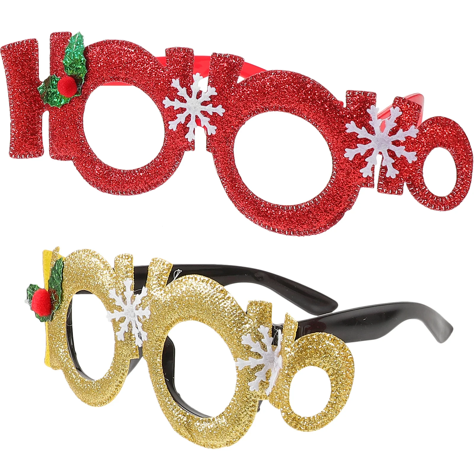 

2Pcs Christmas Novelty Glasses Fashion Eyeglasses Frames Party Photo Booth Props Xmas Party Supply Christmas Glasses
