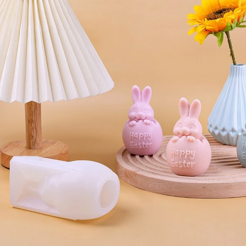 Molde vela silicona conejo Pascua, moldes jabón yeso resina Animal 3D, yeso DIY