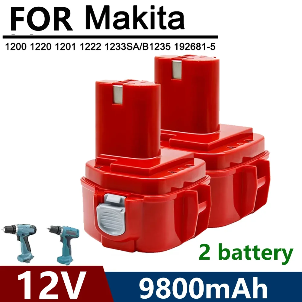 

12V 9800mAh Battery For Makita PA12 Ni-Mh Battery For Makita 1200 1220 1201 1222 1233SA/B1235 192681-5 Power Tool Batteries