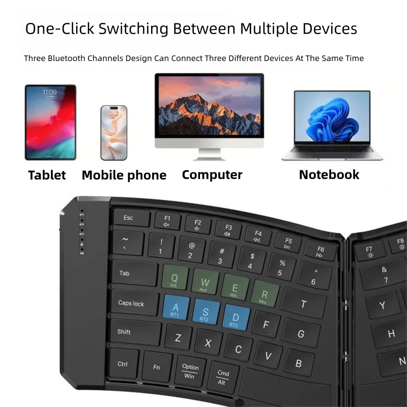 JITE Ergonomics Keyboard Split Bluetooth Foldable Keyboard Portable or iOS/Android/Windows Tablet PC Smartphone