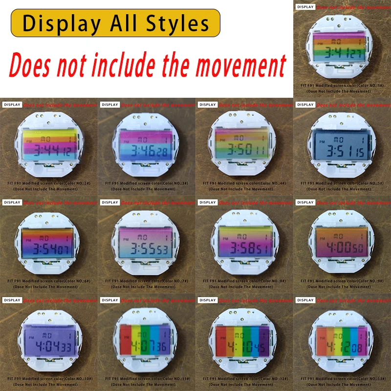 For F91W WS-7 A158 A159W A168 retro small square ins style screen color modification film 3PCS sticker DIY modifiy accessories