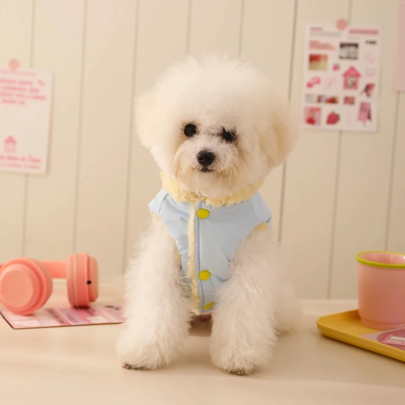 HOOPET Dog Clothes Winter Teddy Fall and Winter Pomeranian Cute Warm Cotton Comfort Clothes Pet Clothes Fall Bichon Puppy Winter