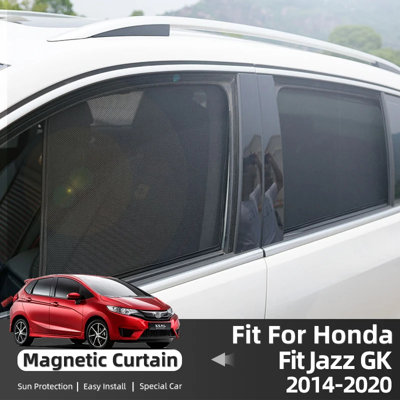 

For Honda Fit Jazz GK 2014 2015 2016 2017 2018 2019 Magnetic Car Sunshade Front Windshield Curtain Rear Side Window Sun Shade