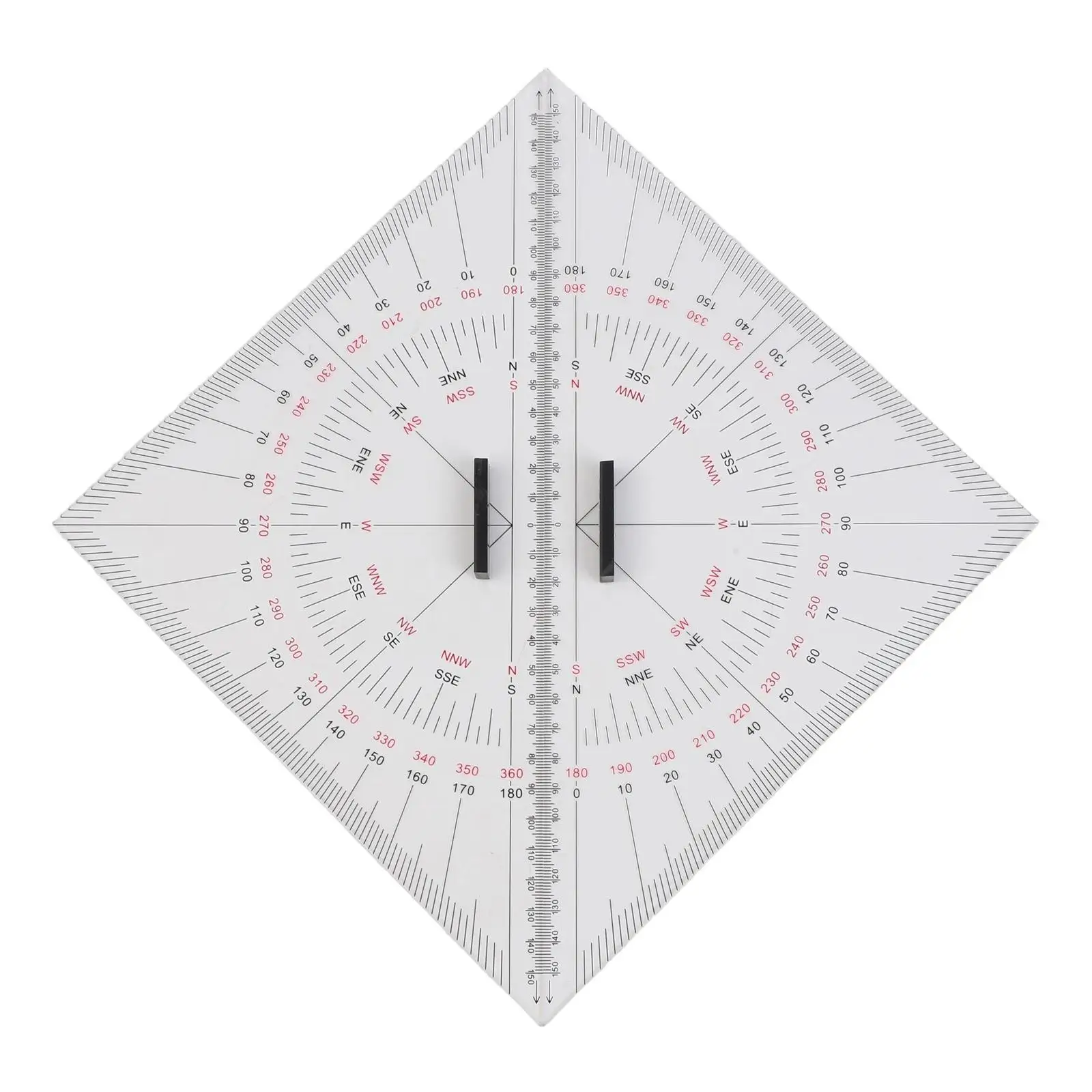2pcs 30cm Marine Chart Plotting Triangle Ruler Protractor Hand-drawn Triangle Board Navigation Drafting Marine Accessories