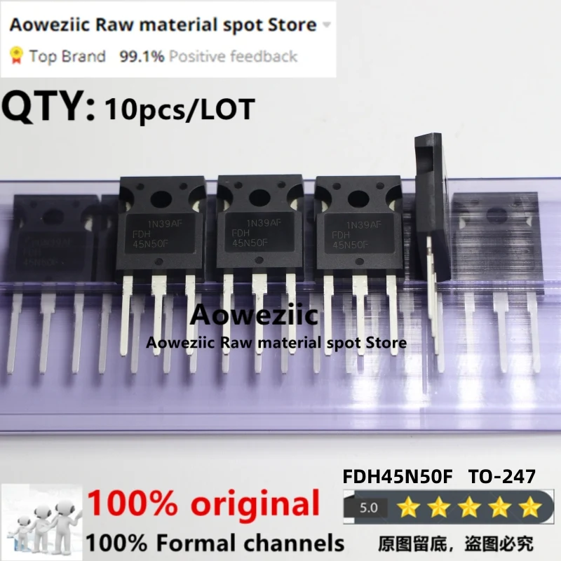 

Aoweziic 2021+ 100% New Imported Original FDH45N50F 45N50F 45N50 TO-247 MOS Field Effect Transistor 500V 45A