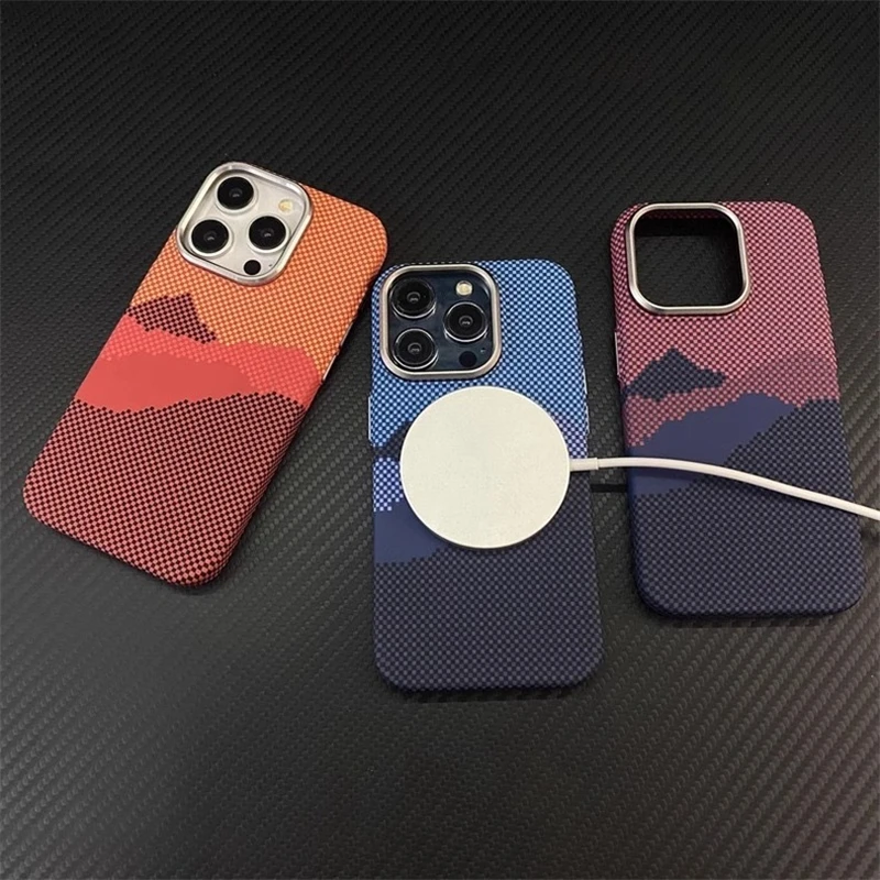 High-end Carbon Fiber Braided Texture Phone Case For iPhone 18 Pro Max 14 13 12 15 16 17 Pro Max Magnetic Shockproof Cover