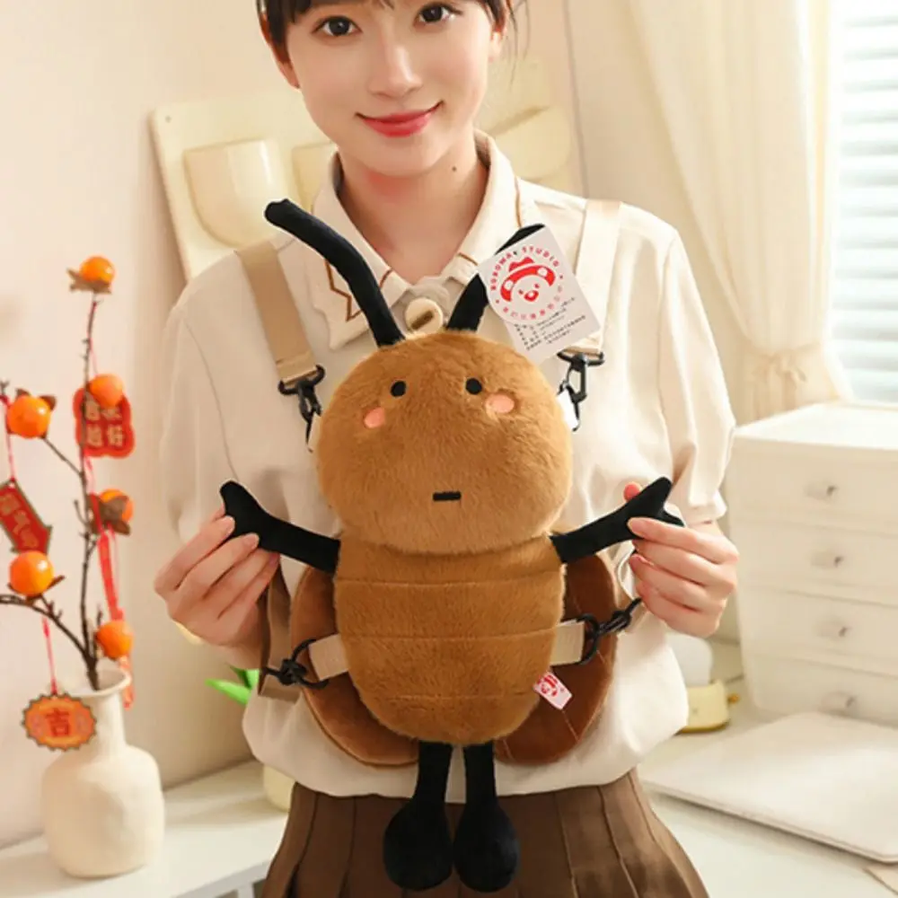 Interesting Soft Cockroach Plush Doll South Rain Cockroach Stuff Backpack Parody Funny Cockroach Plush Knapsack Kids