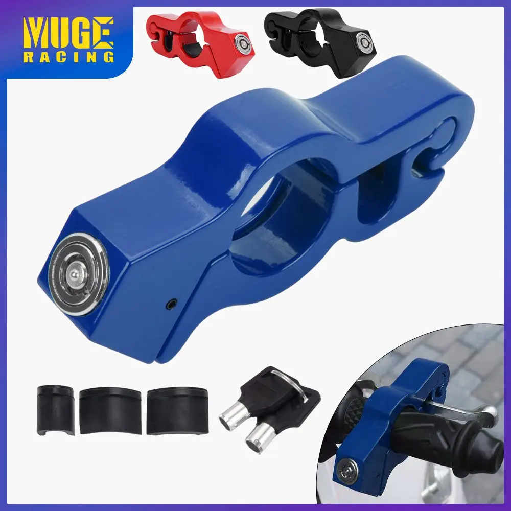 

MUGE-Motorcycle Handlebar Lock Aluminium Alloy Handlebar Brake Handle Solid Lock for ATV Dirt Street Bikes Anti Theft ENL033