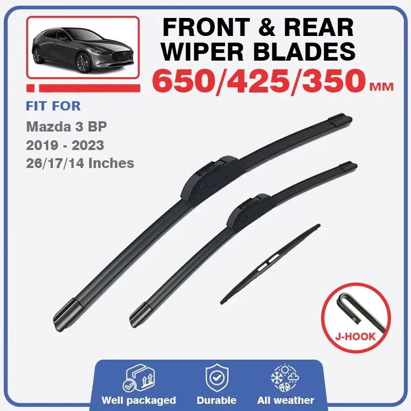 LHD RHD For Mazda 3 BP 2019 2020 2021 2022 2023 Front Rear Wiper Blades Windshield Windscreen 26