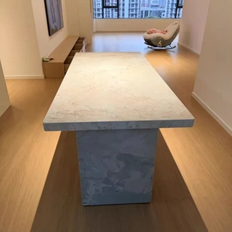 Center Rectangle Dining Table Kitchen Modern Fashion Interior Large Size Dining Table Simple Mesas De Comedor Home Decoration