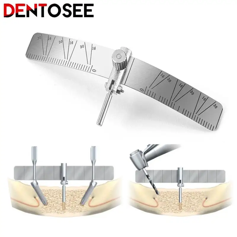 Dental Planting Positioning Ruler Measuring Ruler Oral Implant Positioning Guide Plate Angle Ruler with Scale Dentistry Tool