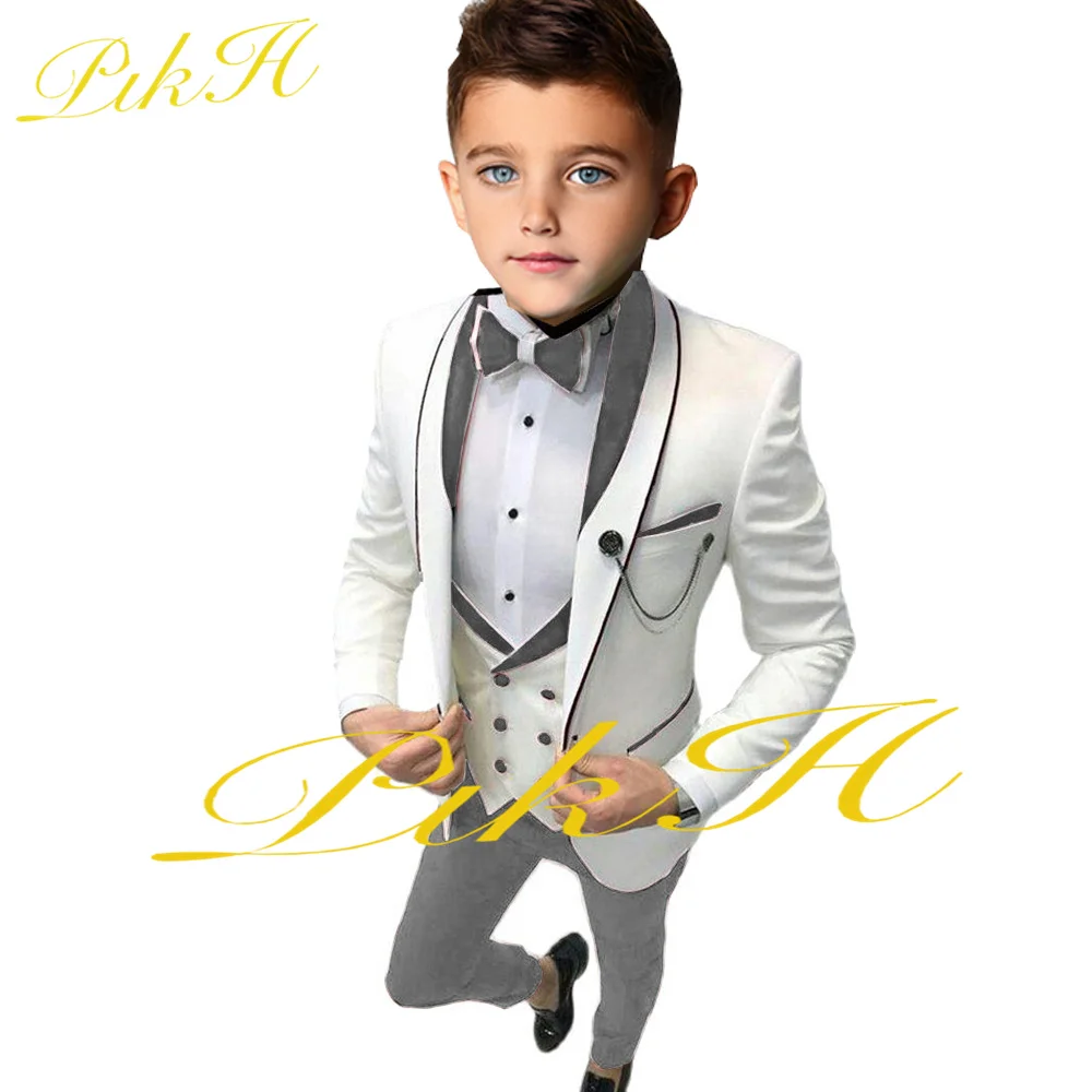 Boys Suit 3 Piece Wedding Tuxedo Kids Jacket Pants Vest Formal Party Dress Child Slim Fit Blazer roupa infantil pra menino