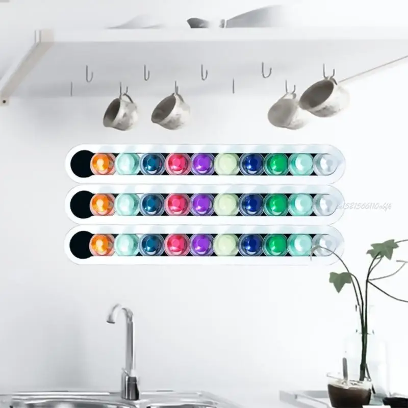 27RB Coffee Pods Holder Holder Organizers عرض المنظمين قرون الملمس الأكريليك مناسب لعرض كوب مسحوق