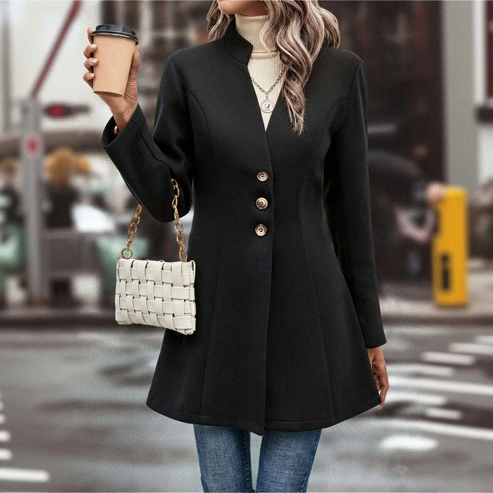 

Женское зимнее шерстяное пальто, модное европейское стильное осеннее декоративное пальто, абсолютное