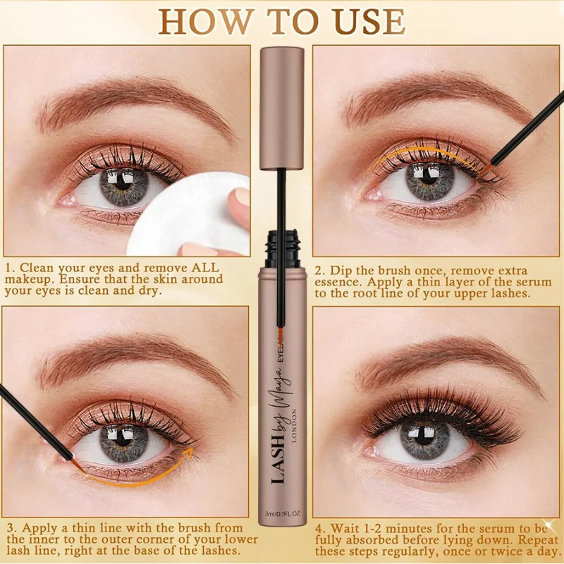 Sérum de croissance des cils 3ML, rehausseur rapide des cils, Mascara plus épais, traitement plus épais, livraison directe