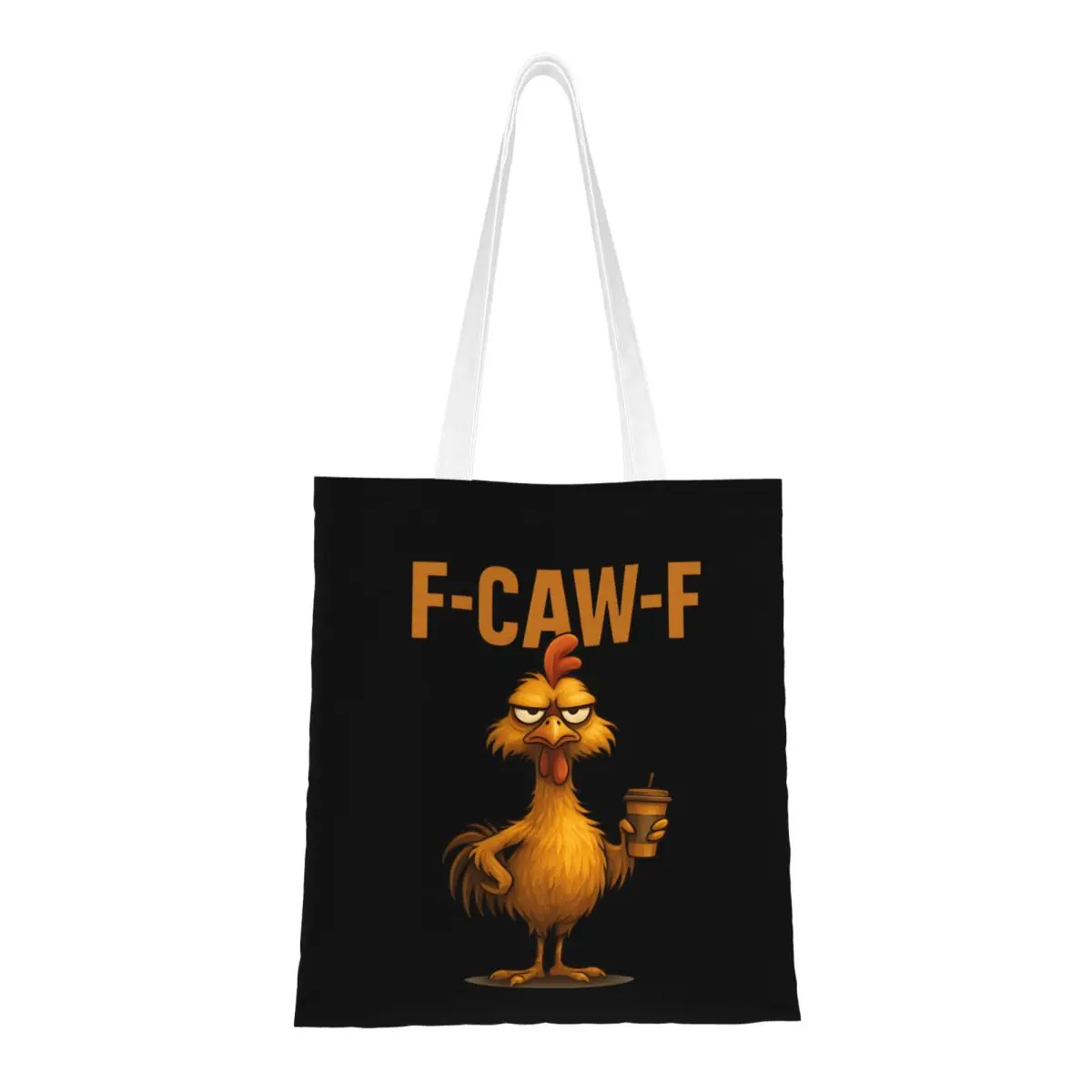 

Забавные сумки-тоут F-Caw-F Chicken Angry Rooster Coffee, женская сумка, парусиновая сумка на плечо для колледжа, продуктовая сумка с принтом