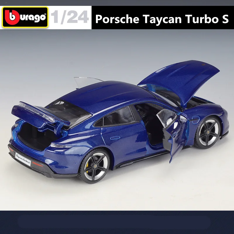 Bburago 1:24 Porsche Taycan Turbo S Alloy Car Model Diecast Metal Sports Car Model High Simulation Collection Childrens Toy Gift