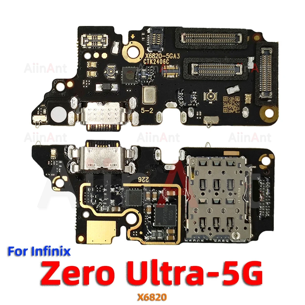 AiinAnt Dock Mic USB Charger Board Charging Connector Port Flex Cable For Infinix Zero 8 8i 20 30 Ultra X GT 10 S3X S5 Pro 4G 5G