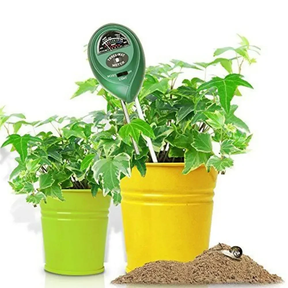 1PC Protable 3 In1 Moisture Sunlight PH Meter Soil Water Acidity Humidity Light PH Test Garden Plants Flowers Moist Tester
