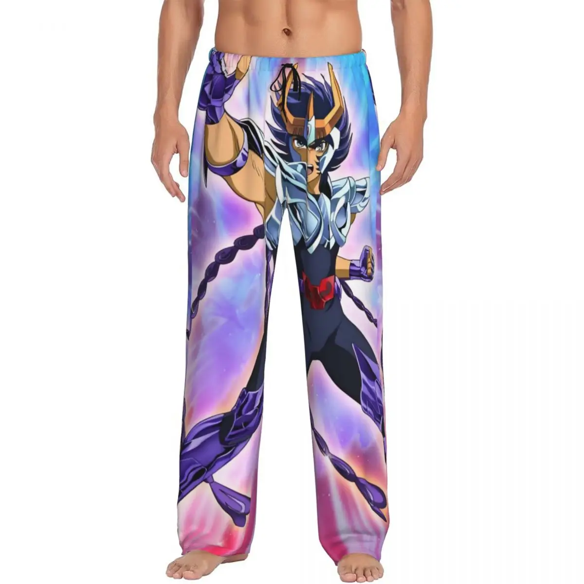 calcas-de-pijama-masculinas-personalizadas-saintes-seiya-anime-manga-estampadas-calcas-de-dormir-com-bolsos