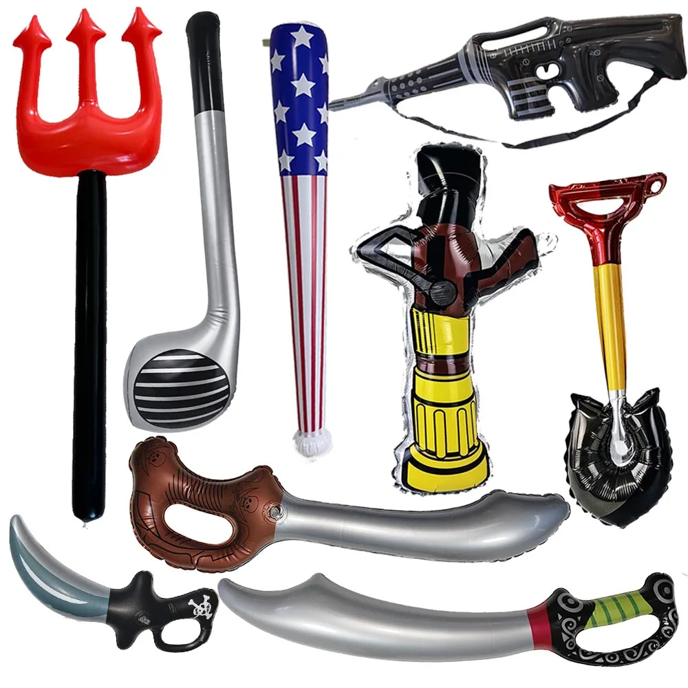 Children Favor Inflatable Toys Knife Fork Sword Stick Axe Gun Hammer Props Boys Birthday Party Decorations Gifts Balloons