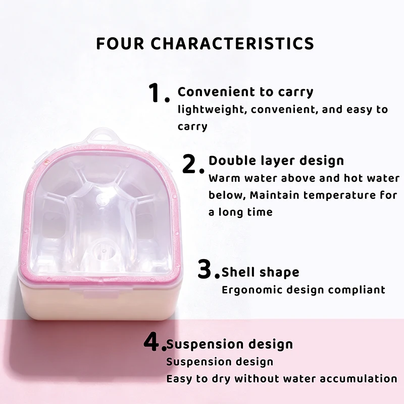 Dubbellaagse manicure handbadkom nagellakremover - anti-aceton kunststof