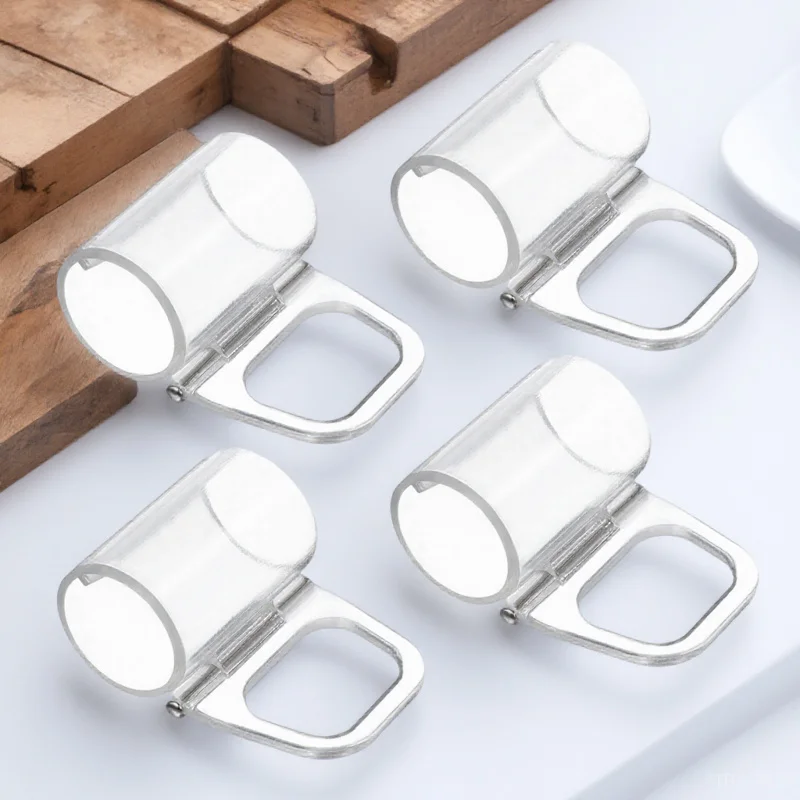 

4pcs Blind Shade Pulls Replacement Bottom Rail Handle Hooks For Roller Window Shades Cordless Shade Handles Transparent Roller