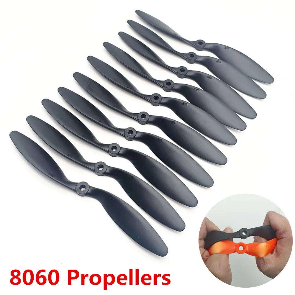 10/20pcs 8060 Propellers Glass fiber & nylon Props for KT su27 RC Airplane Quadcopter Perfect 8x6 RC Airplane Propellers Blades