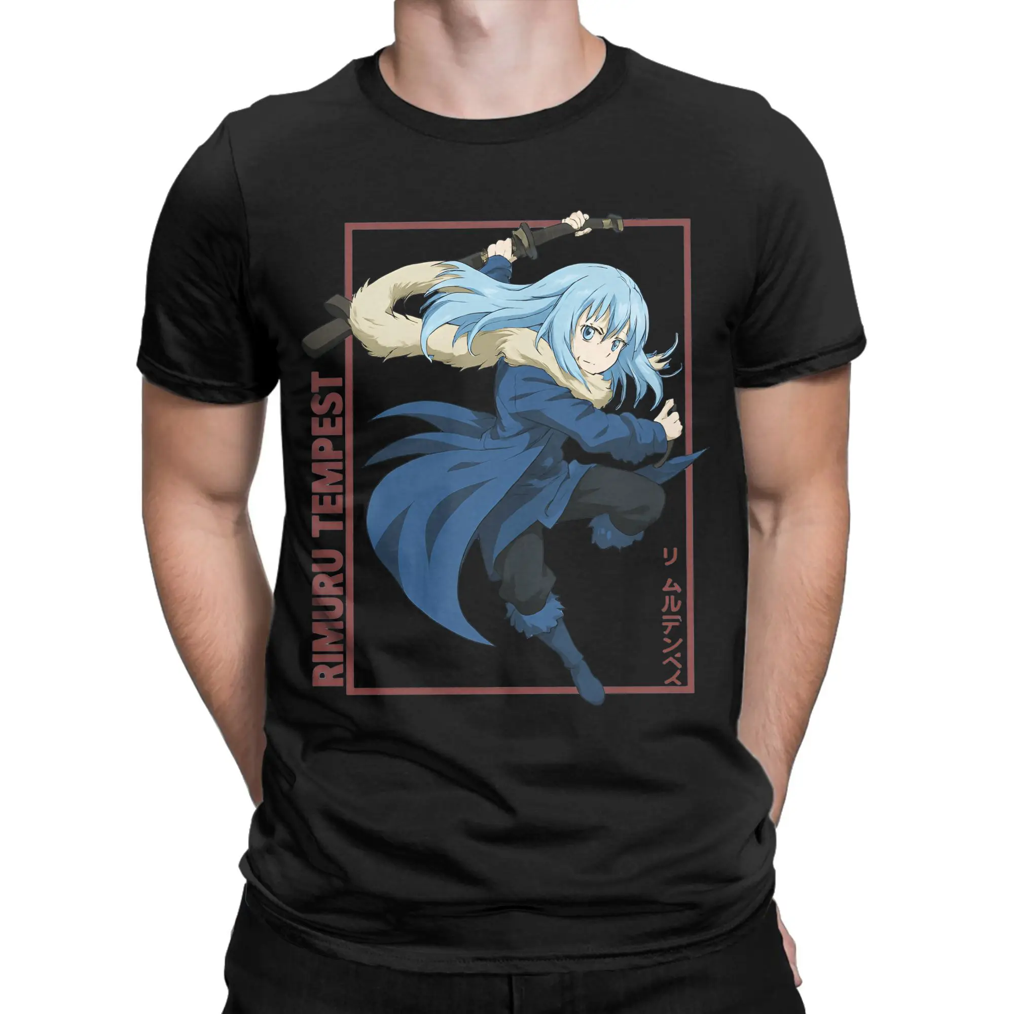 Men T-Shirt Anime That Time I Got Reincarnated As A Slime Vintage Cotton Tee Shirt Rimuru Tempest T Shirt Crewneck Clothes