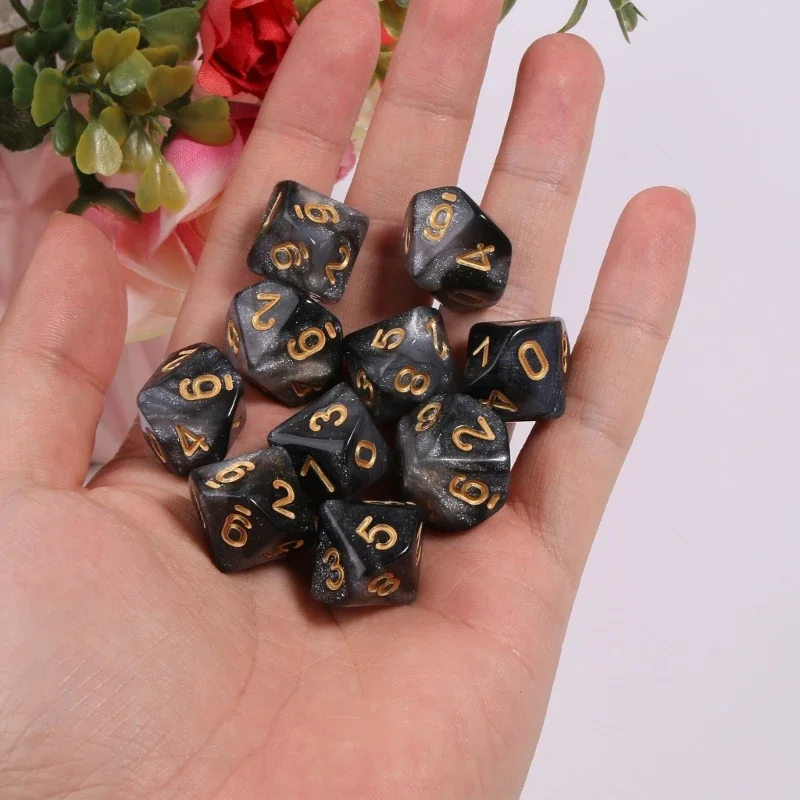 10pcs Polyhedral 10 Sided D10 Dices RPG Board Game Props Tabletop