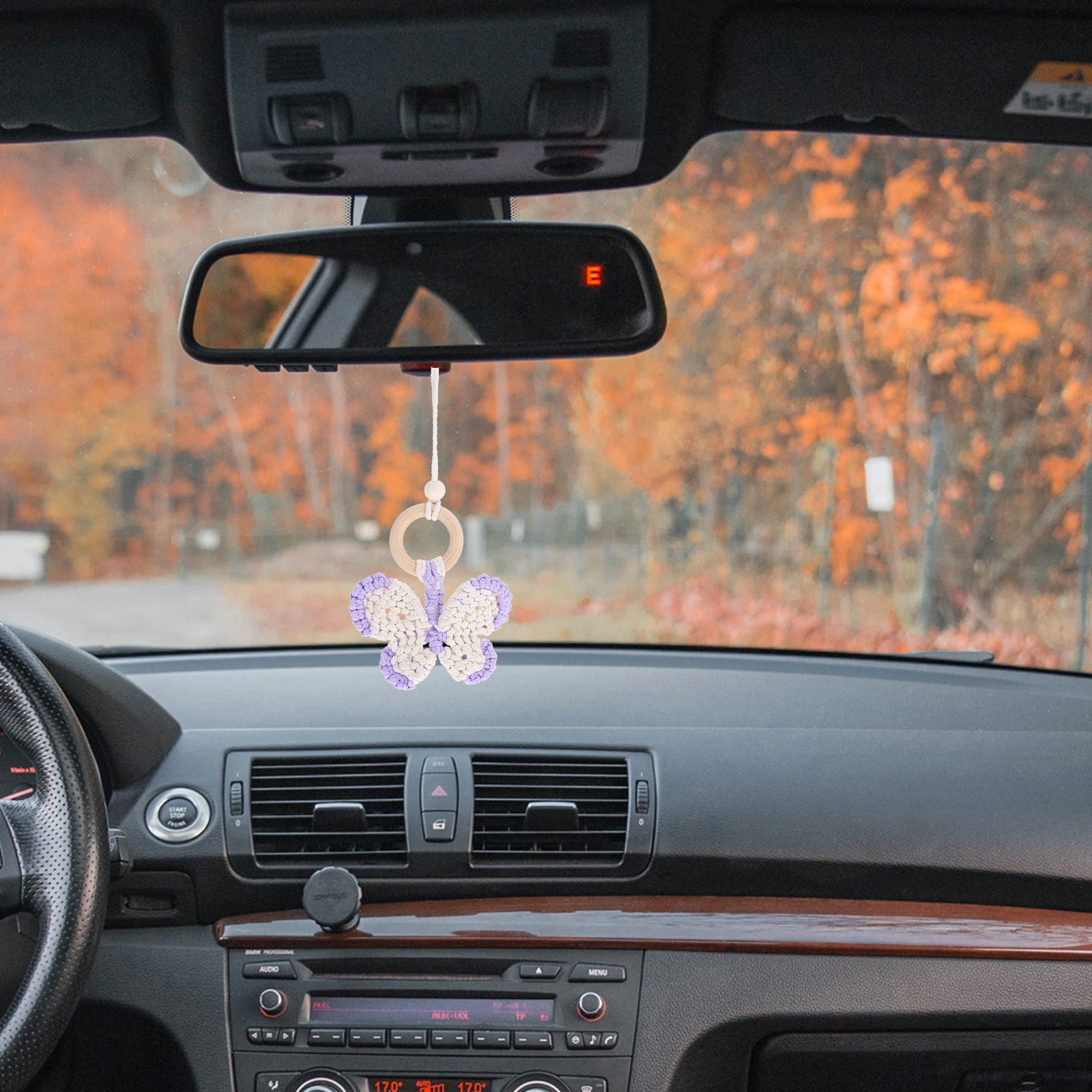 

Exquisite Woven Decorative Accessory For Rearview Mirror Lightweight Easy Install Gift Idea Butterfly Hanging Ornament Rearview