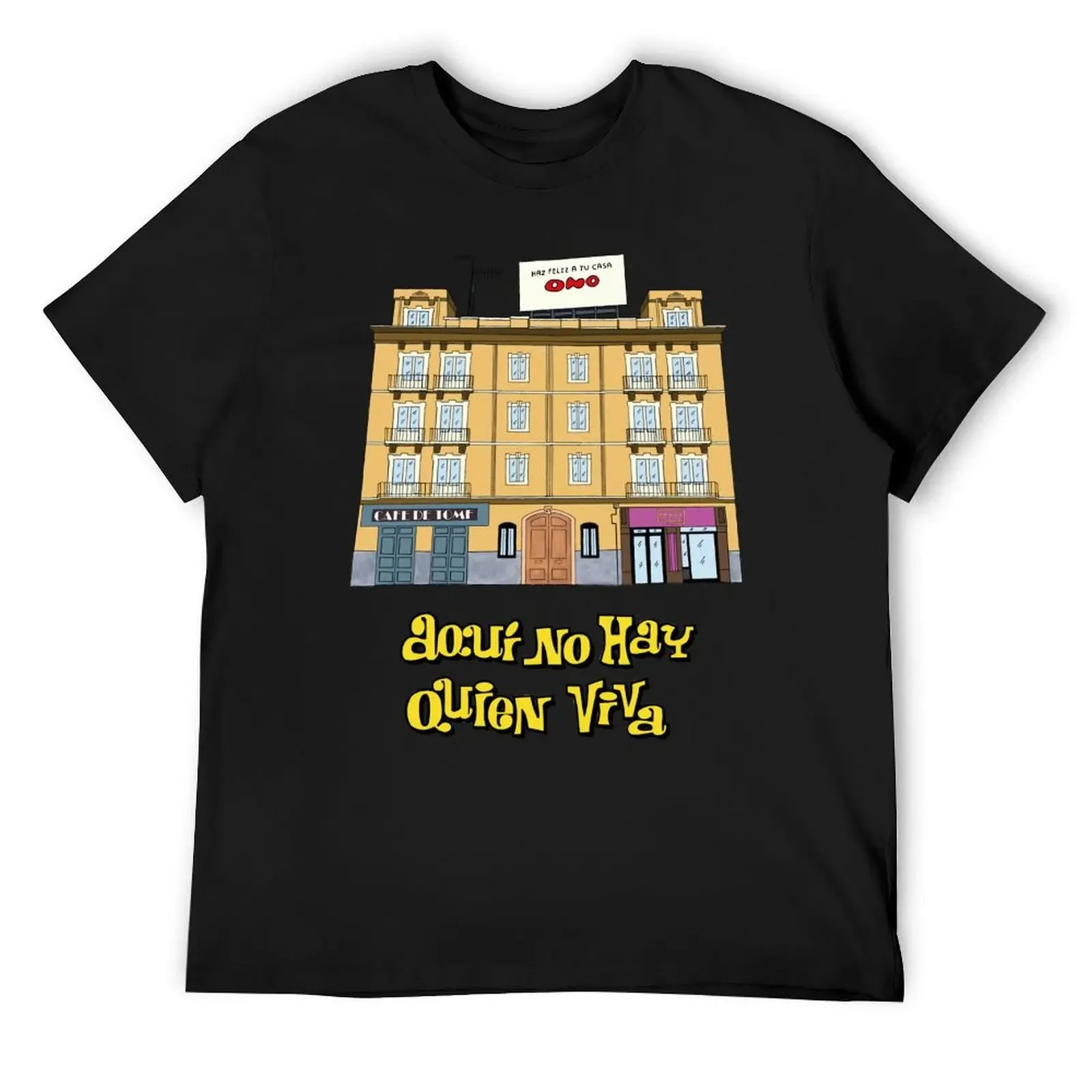Aqui no hay que viva edificio camiseta de gran tamaño ropa de verano camisas camiseta gráfica moda para hombre