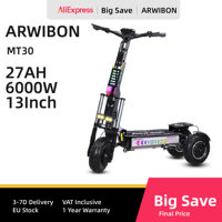 ARWIBON MT30 Electric Scooter For Adult 6000W Motor 60V 27AH E-Scooter 13 Inch Vacuum Off-Road Tires Off-Road Escooter
