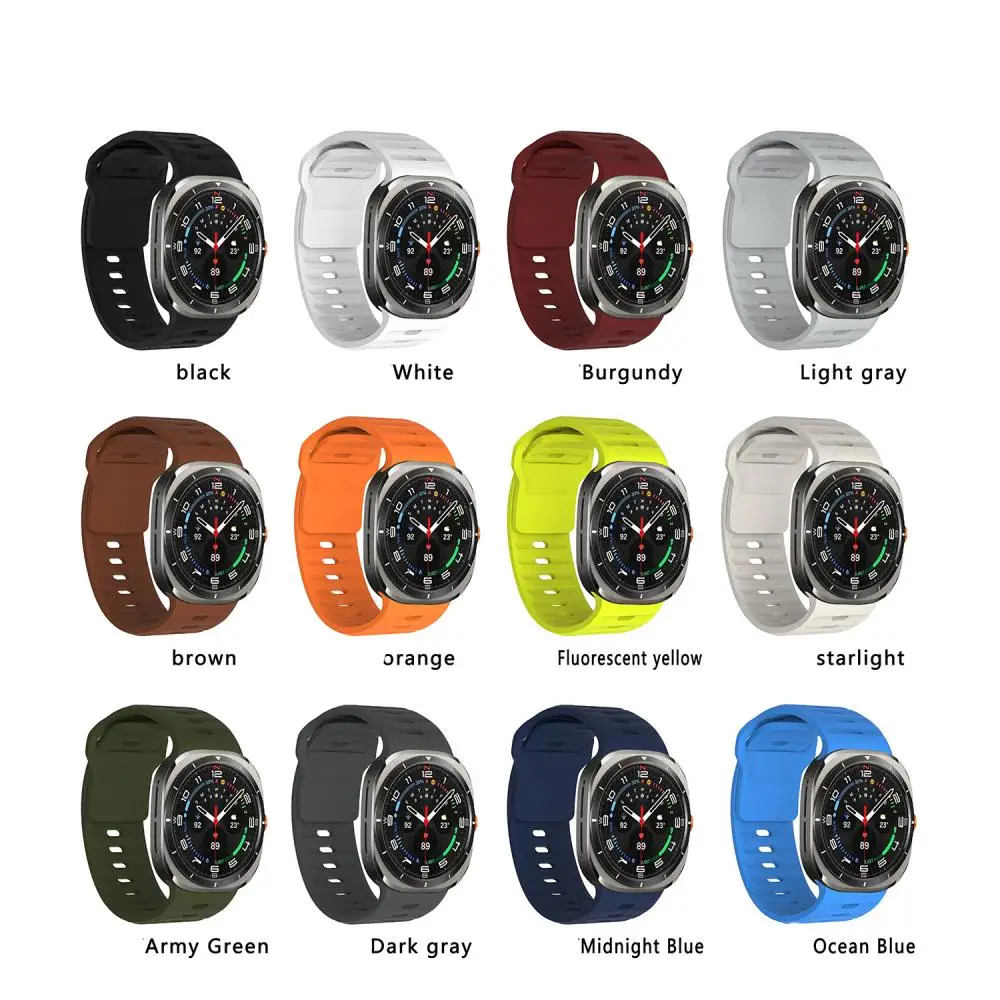 Soft Silicone ventilate Watch Band for Samsung Galaxy Watch Ultra 47mm Sports Loop Strap Bracelet for Galaxy Ultra Accessories