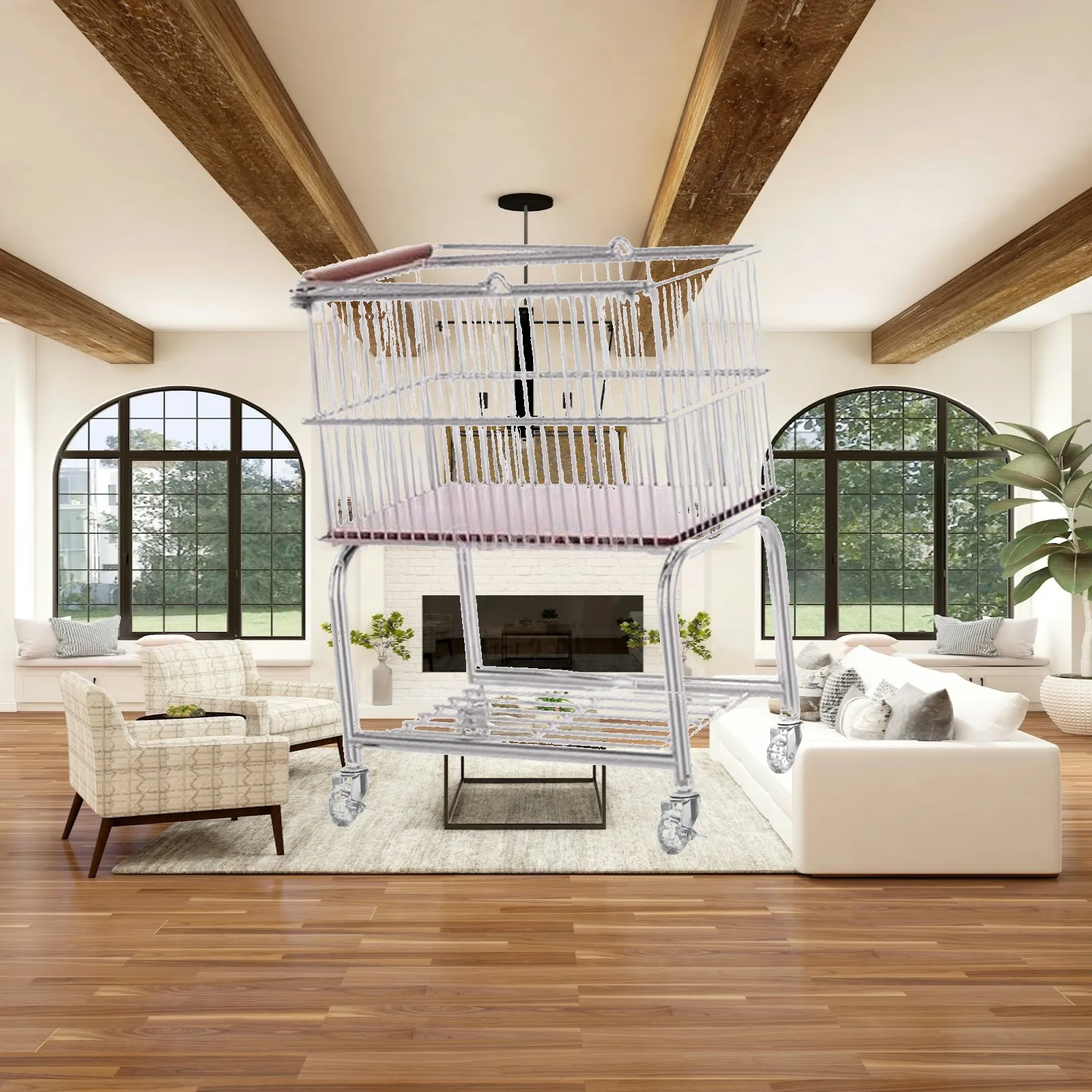 Folding Style Laundry Solution Iron Two Tier Rolling Cart Removable Hamper Narrow Dirty Laundry Basket for Compact Homes