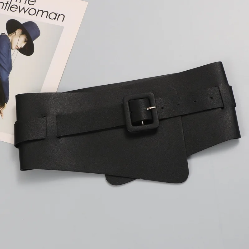 ผู้หญิงวินเทจหนัง PU รัดตัวหญิงคัมเมอร์บันด์โค้ตเข็มขัดชุดตกแต่งเข็มขัดกว้าง J1541