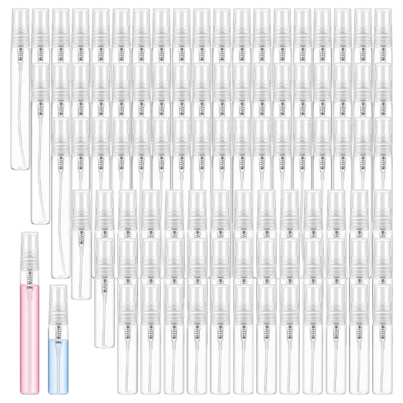 

50 шт. 2 г-10 г мини-флаконы с распылителем портативные духи многоразового использования косметический образец пустой контейнер прозрачный пластик для путешествий и прогулок