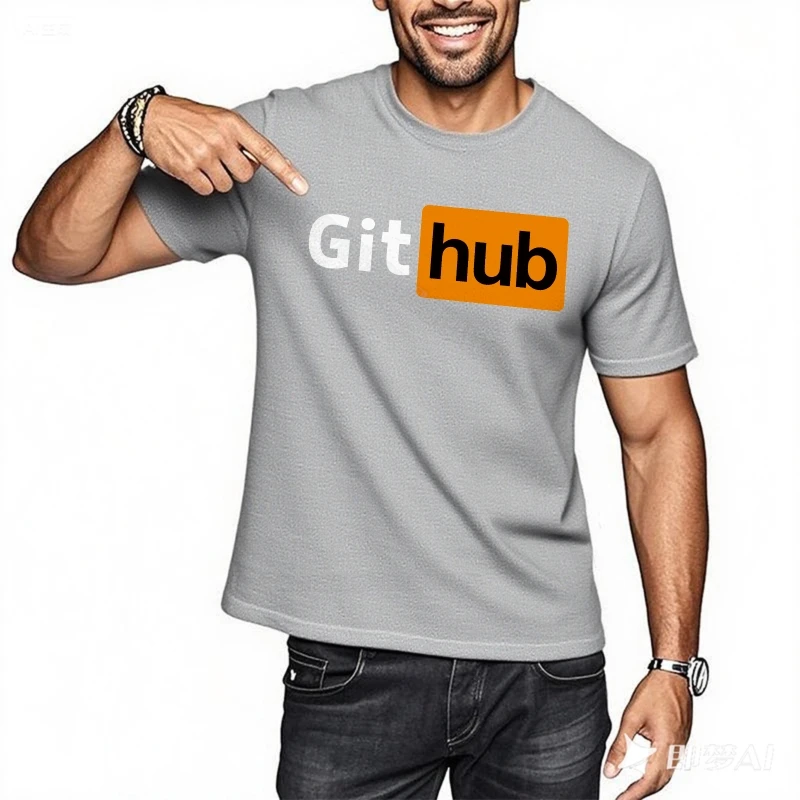 للجنسين تي شيرت الشارع الشهير المتضخم التي شيرت Github شعار على التي شيرت لينة طاقم الرقبة تي شيرت المألوف الكبار الأساسية تي شيرت