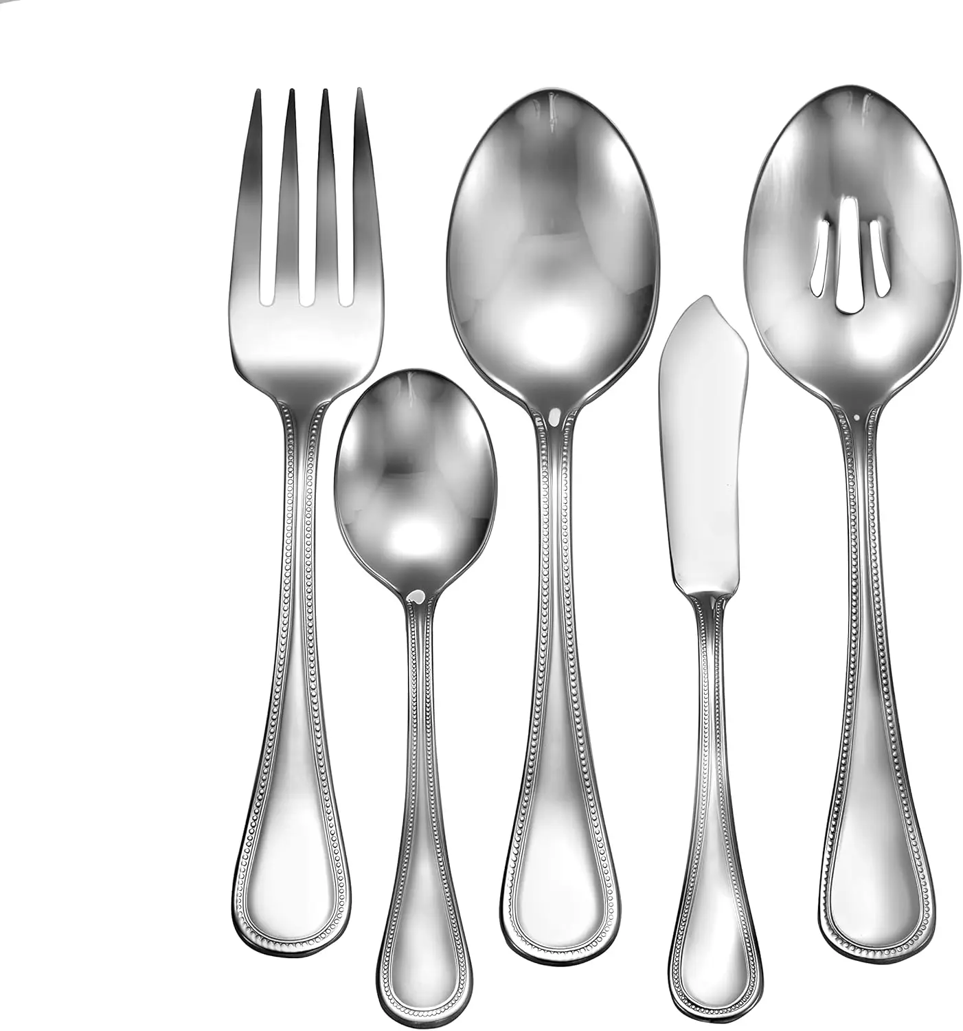 Pearl 45-Piece 18/10 Flatware Set Service For 8, Includes Serving Pieces Silverware Made In Usa