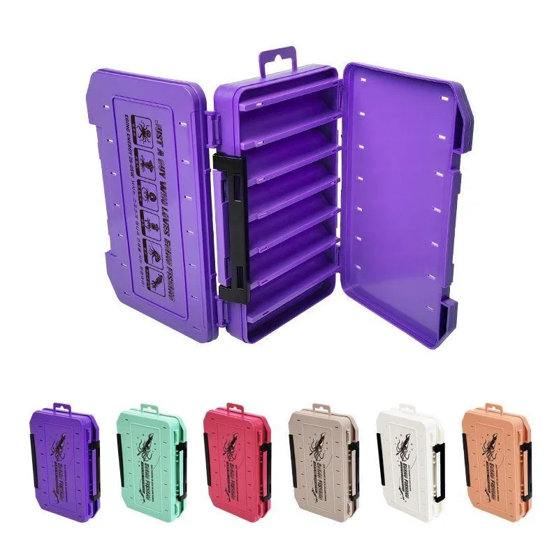 Double Sided Portable Fishing Tackle Box Plastic Bait Lure Storage Case Multilayer Compartment Organizer For Angling Fishing Us
