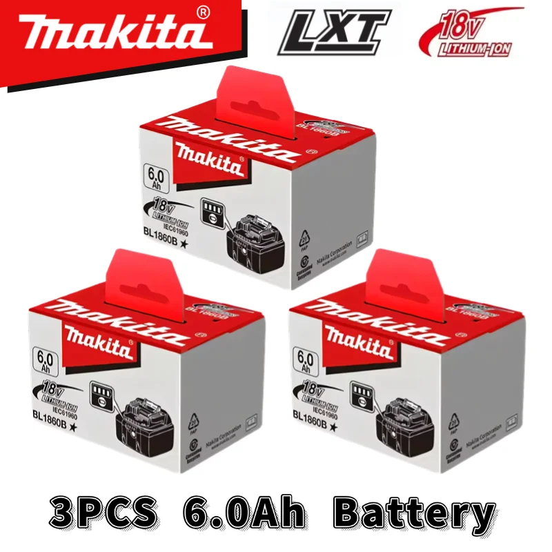 Genuine Makita 18V Battery，6000mAh Lithium-ion Battery，18V Makita LXT DTD173 DDF489 DHP489 DUC407 DTW700 DHR243 Tools Battery