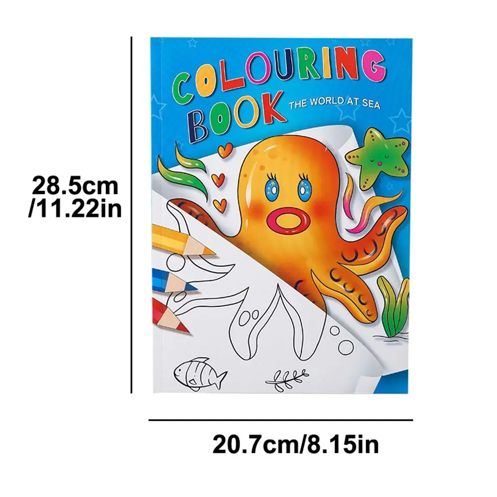 12/60Pages Castle Princess Sea World Coloring Book Space Forest Animals Educational Graffiti Painting Book Cartoon Bold Easy