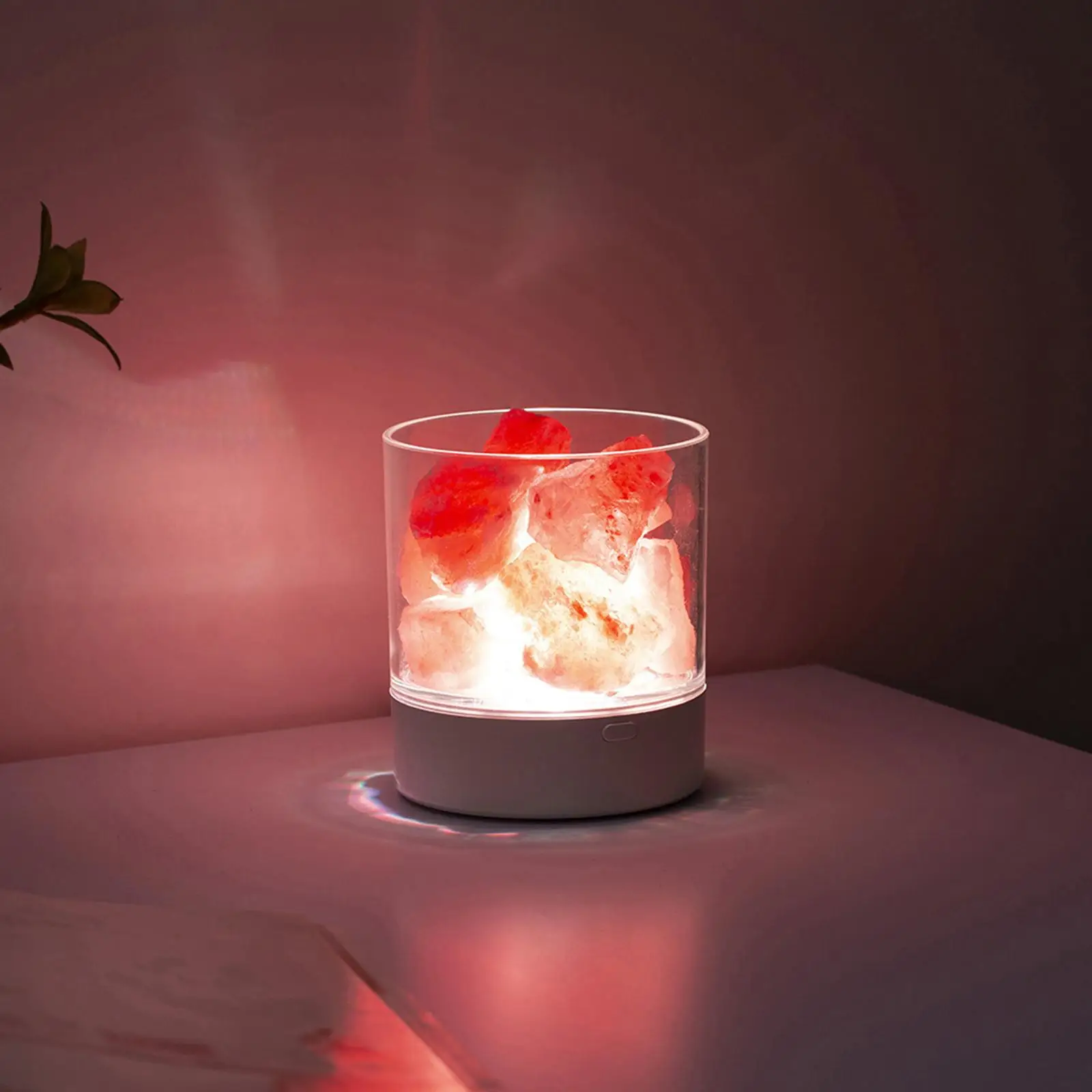 Salt Lamp Natural Crystal Salt Light USB Meditation Night Light Dimmable for Table Bedroom Office Bedside Decoration