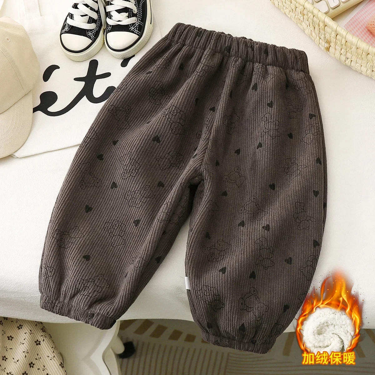 Boys Girl Kids Pants Autumn Winter Tight-fitting Pants Solid Color Casual Pants Boys Girls Jogger Tight-fitting Pants Older Kids