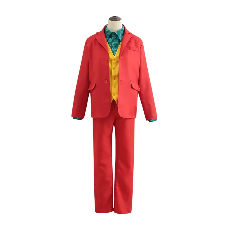 Costume de Cosplay du Film Joker, Joaquin Phoenix, Arthur Fleck, Clown Rouge Trempé, Perruque Verte, Ensemble Uniforme Personnal