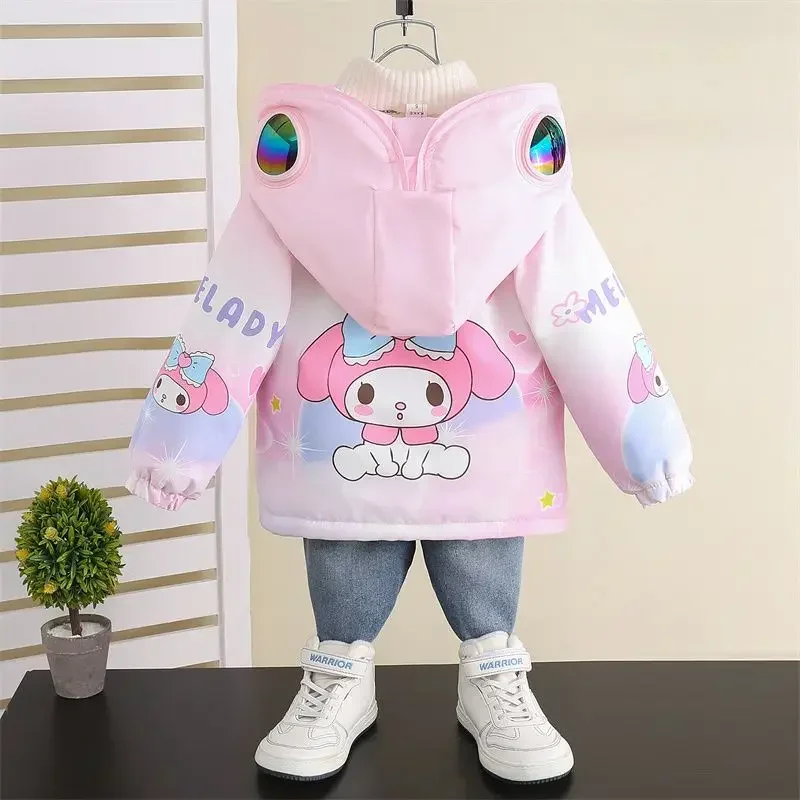 Sweet My Melody Anime Sanrio Ins Kawaii Mode Warmer Mantel Niedlicher Cartoon Ins Mode Langarm Jacke Kleidung Geschenke für Kinder