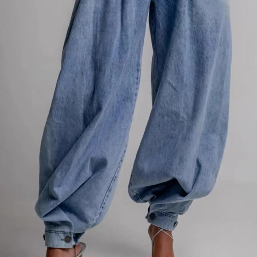

High Waist Wide Leg Thin Ice Silk Jeans Women Summer Loose Fit Large Size Straight Cut Floor Length Pants Korean Style