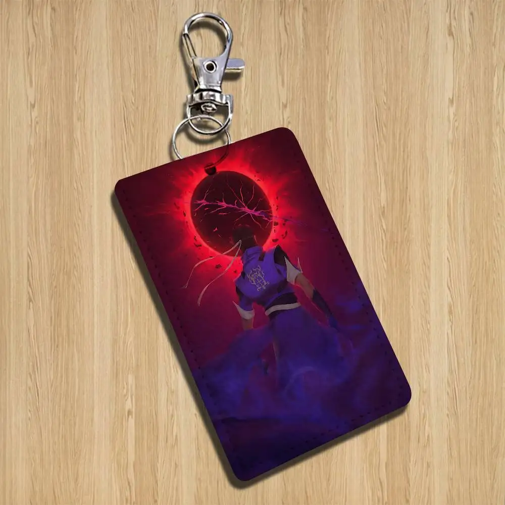 Passionate Castlevania Nocturne Rectangle ID Card Case Keychain Access Card Bag Key Tag Ring Leather Card Holder Key Ring Access view 4